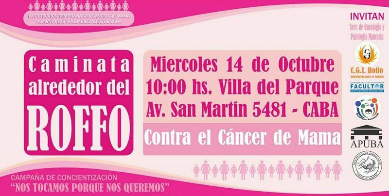 caminata al rededor del roffo contra el cancer de mama