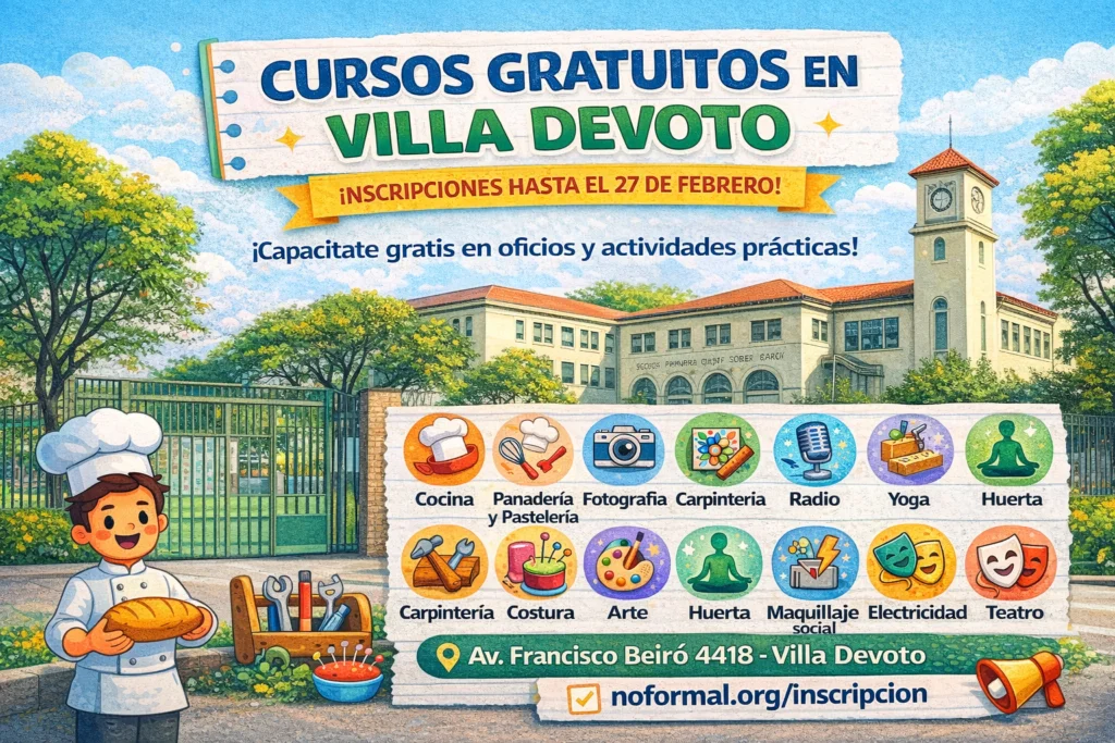 Inscripción cursos gratuitos 2026 ENOF Villa Devoto