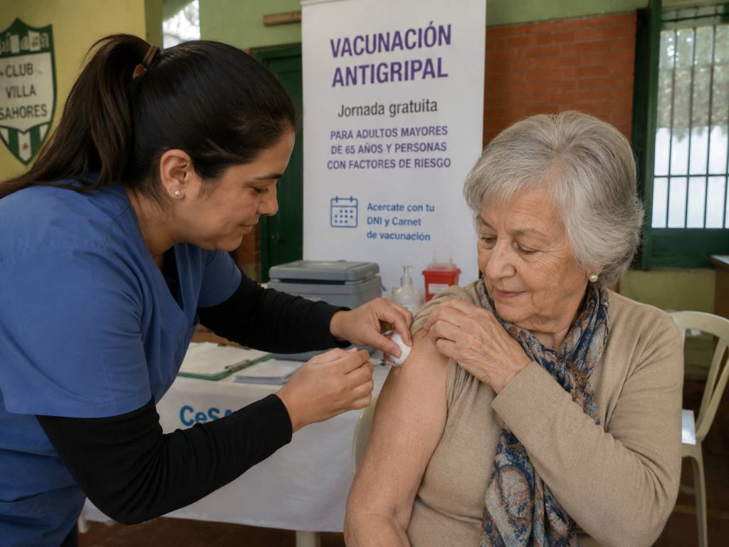Vacuna antigripal en Villa Sahores