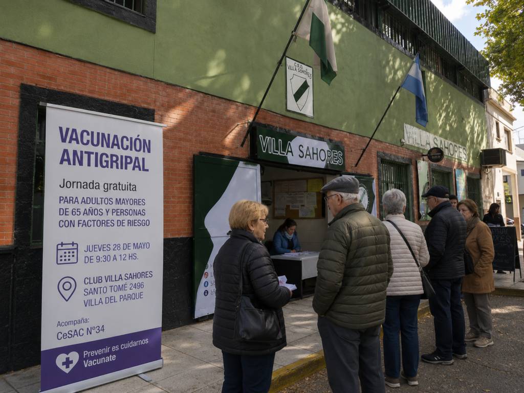 Vacuna antigripal en Villa Sahores