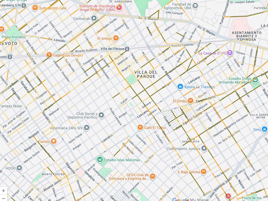 Mapa platanos